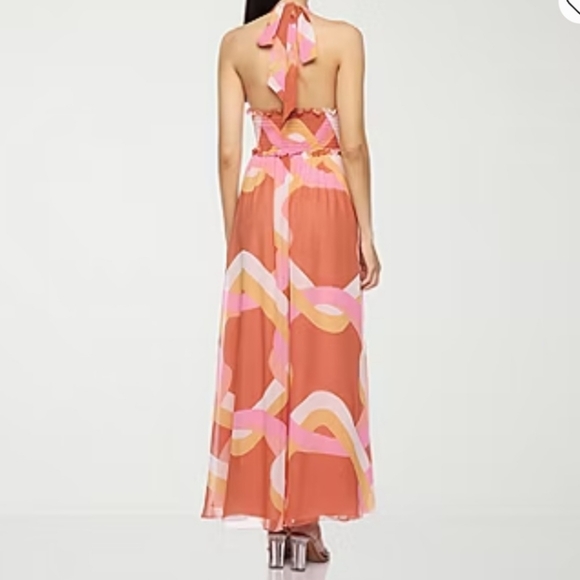 Premier Amour Womens Sleeveless Multicolor Halter Maxi Dress Halter Size 18 Plus - Picture 3 of 16